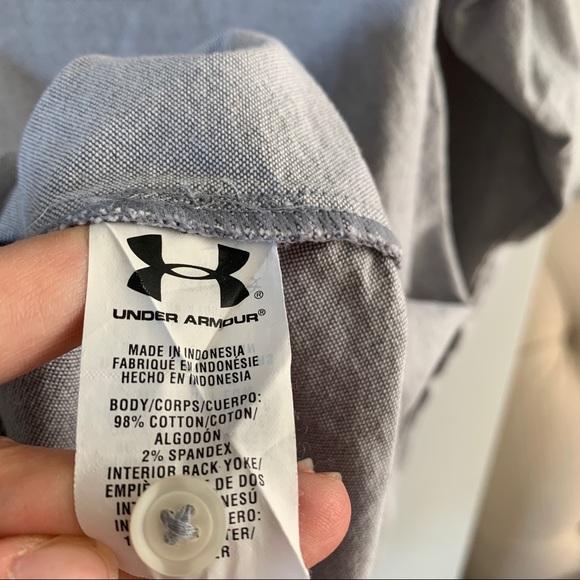 Under Armour Size 2XL Gray Top Loose Fit Long Sleeve Button Down Shirt HeatGear - Picture 11 of 11